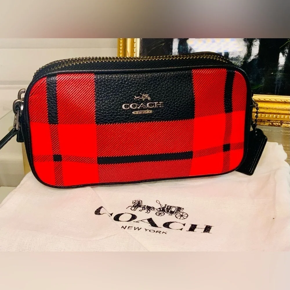 Coach Jamie Camera Bag w/Tartan Paid & Coach Dust Bag